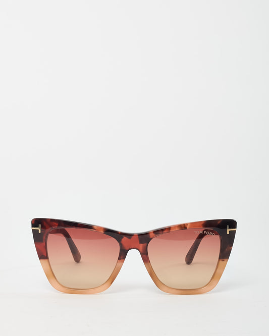 Tom Ford Brown Havana Poppy 02 TF846 Cat Eye Sunglasses