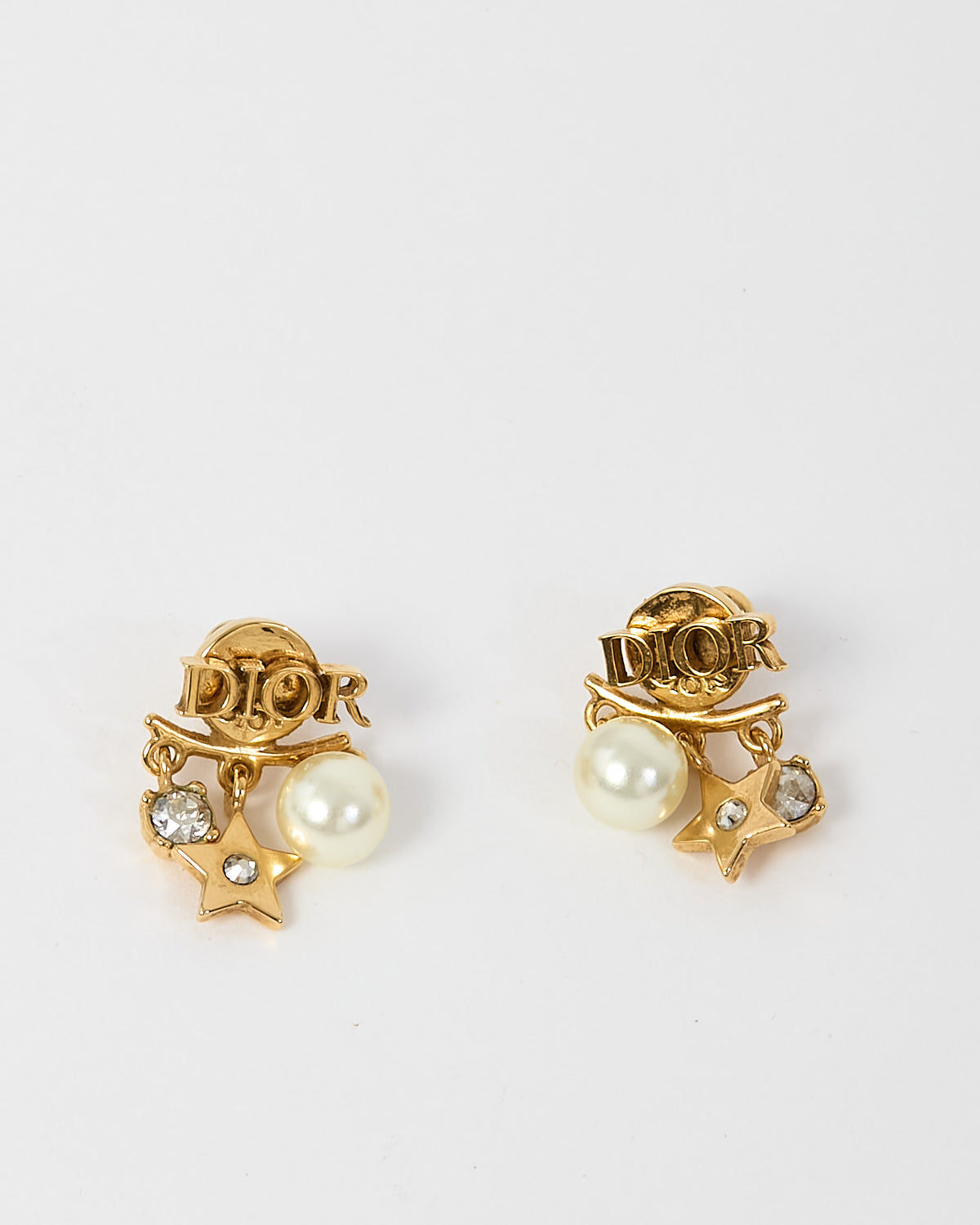 Dior Gold-Finish Metal, White Resin Pearls and Sparkling Crystals Dio(r)evolution Earrings