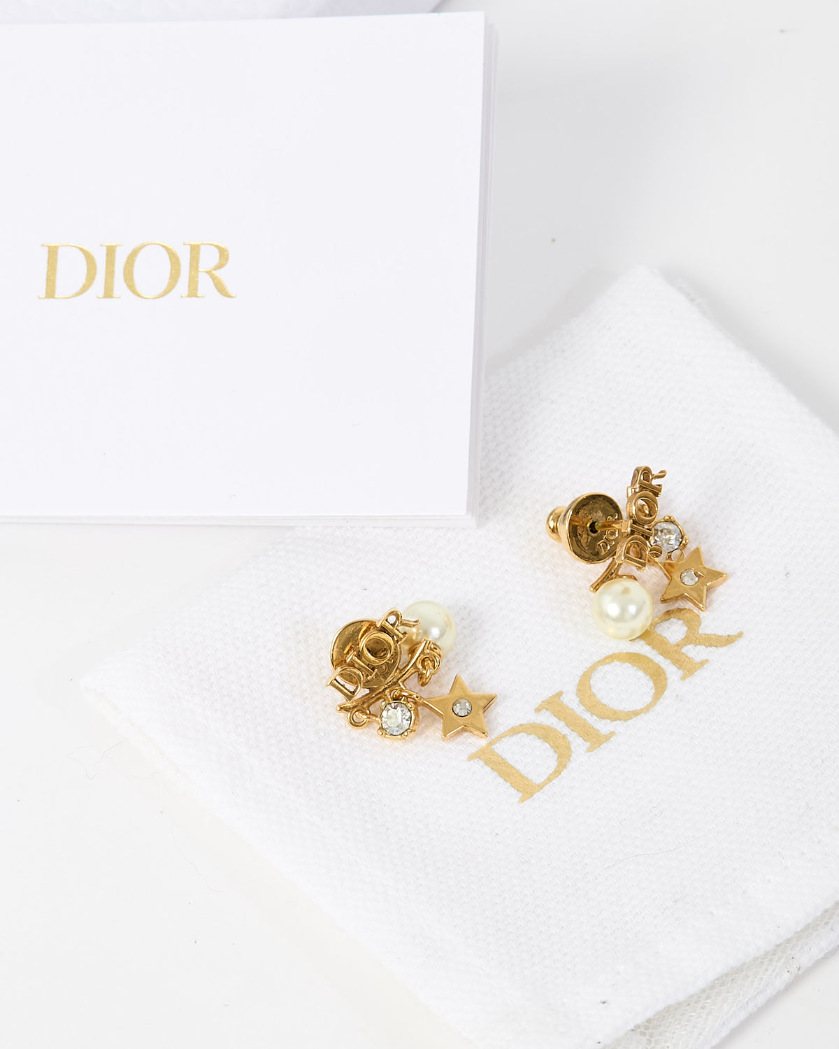 Dior Gold-Finish Metal, White Resin Pearls and Sparkling Crystals Dio(r)evolution Earrings