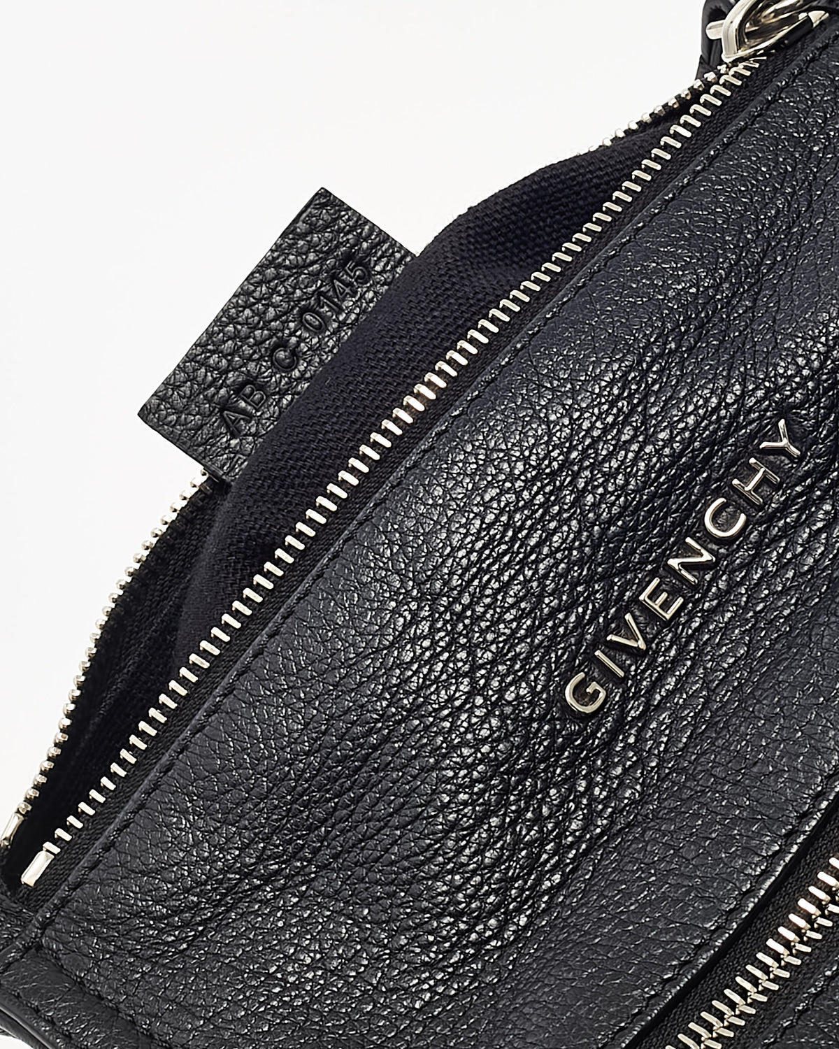 Givenchy Black Leather SHW Chain Detail Wristlet Pandora Pouch