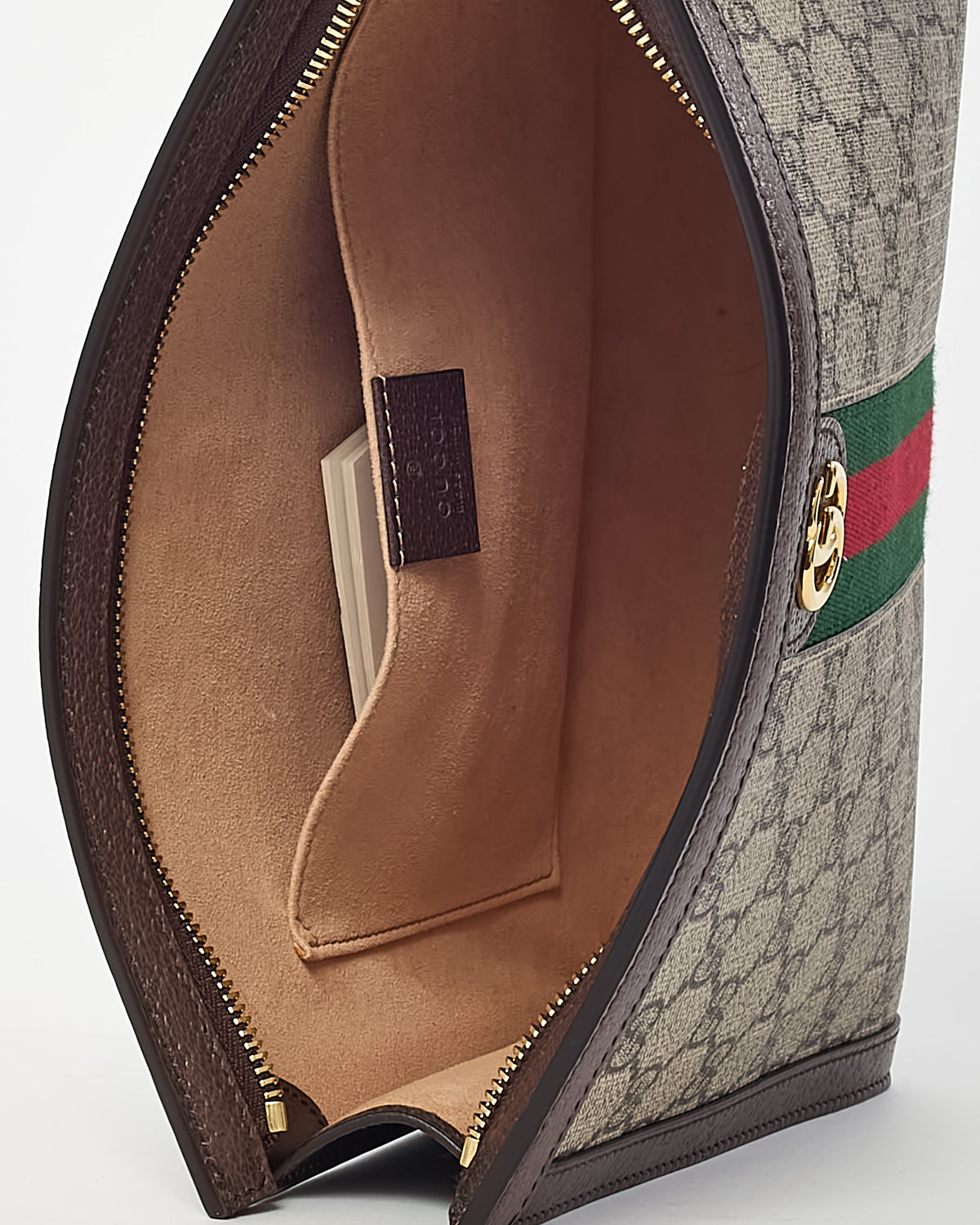 Gucci Beige/Brown Monogram GG Supreme Canvas Ophidia Pouch