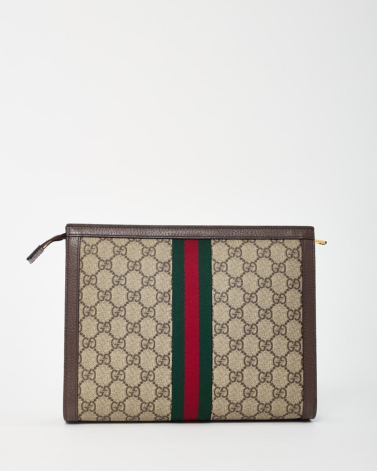 Gucci Beige/Brown Monogram GG Supreme Canvas Ophidia Pouch