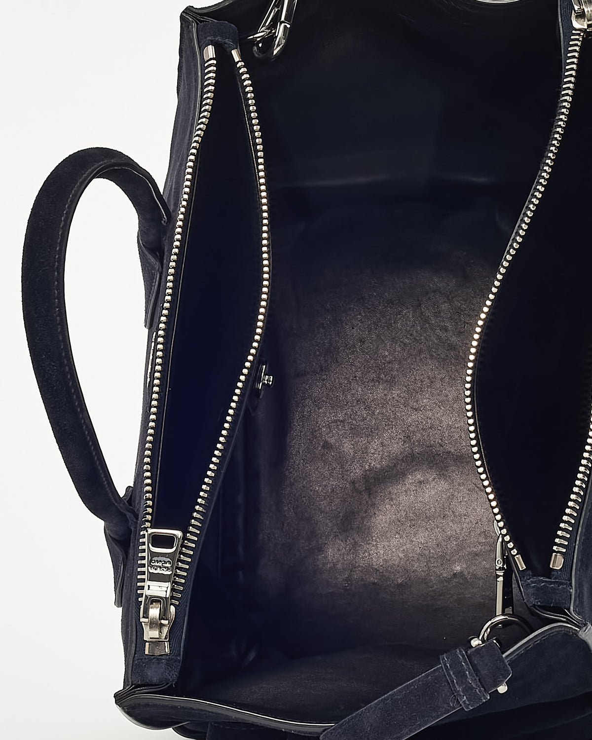 Prada Black Suede Twin Pocket Tote Bag with Strap
