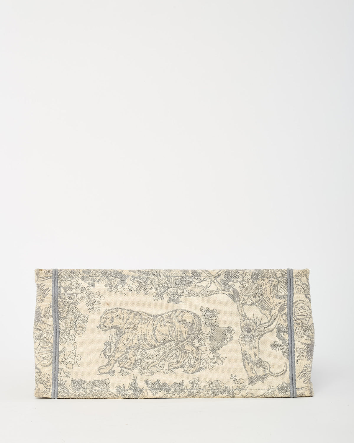 Dior Grey Dioriviera Toile De Jouy Embroidered Canvas Medium Book Tote