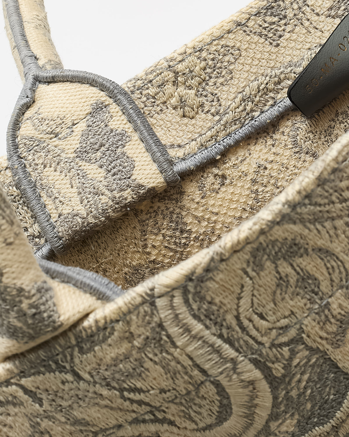 Dior Grey Dioriviera Toile De Jouy Embroidered Canvas Medium Book Tote