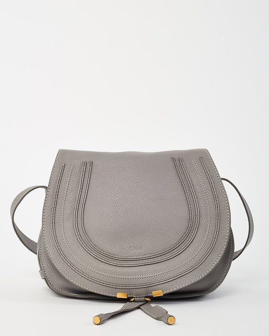 Sac bandoulière Chloé Marcie petit format en daim bleu marine