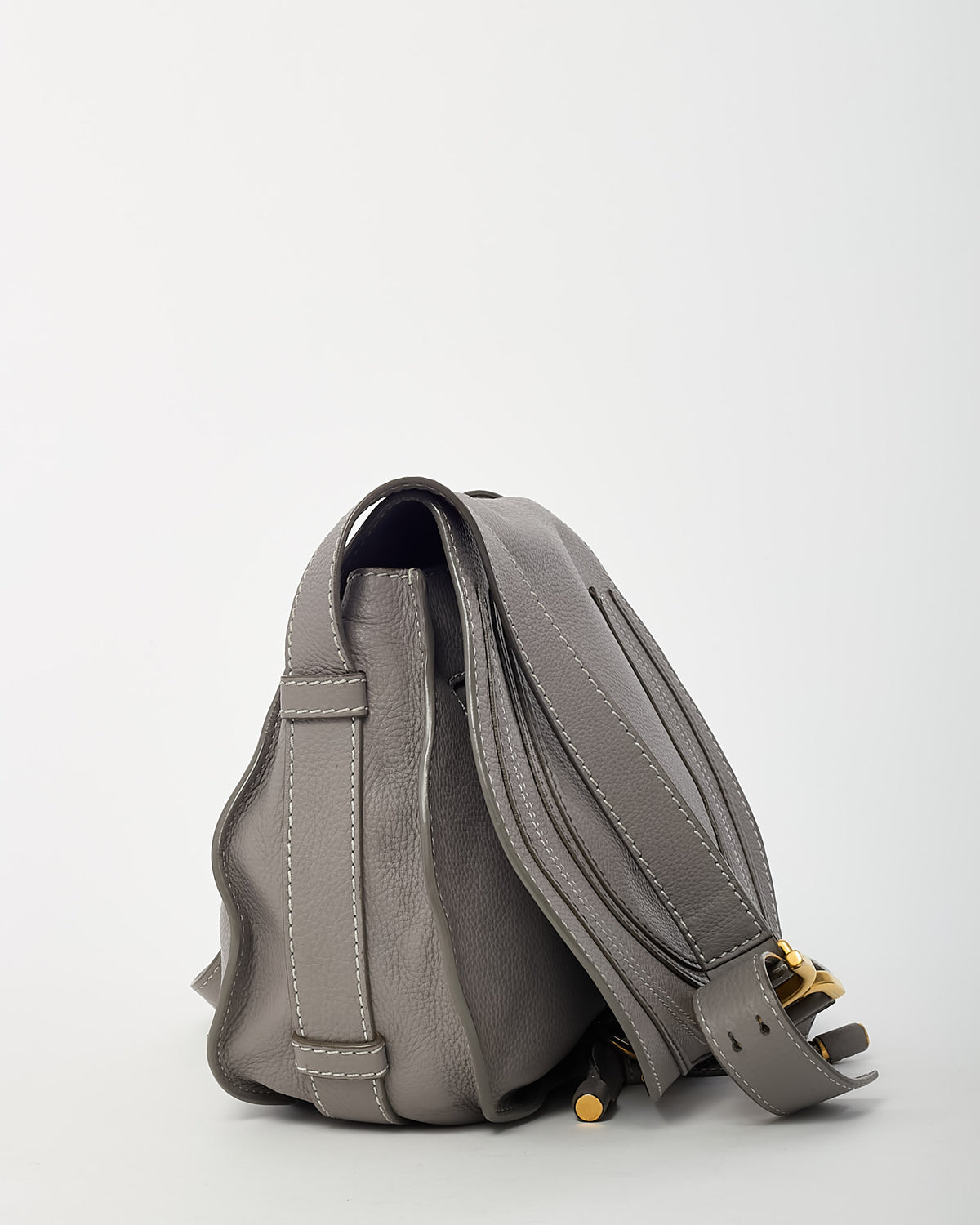 Sac bandoulière Chloé Marcie petit format en daim bleu marine