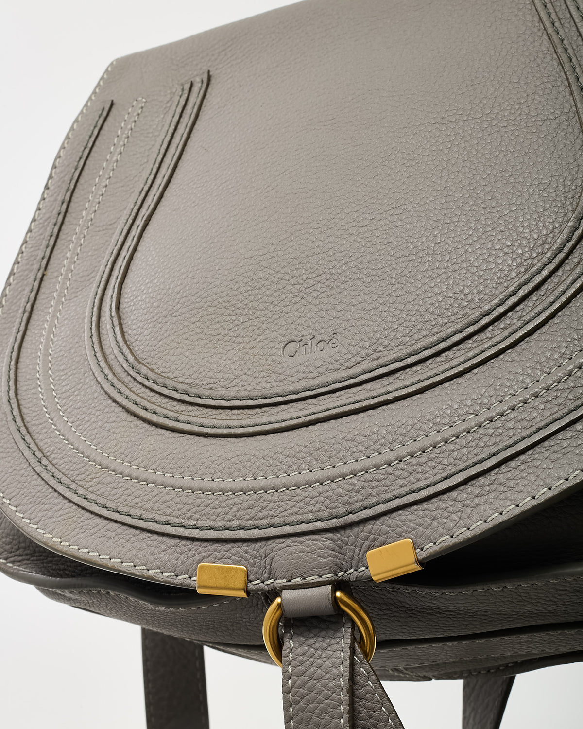Sac bandoulière Chloé Marcie petit format en daim bleu marine