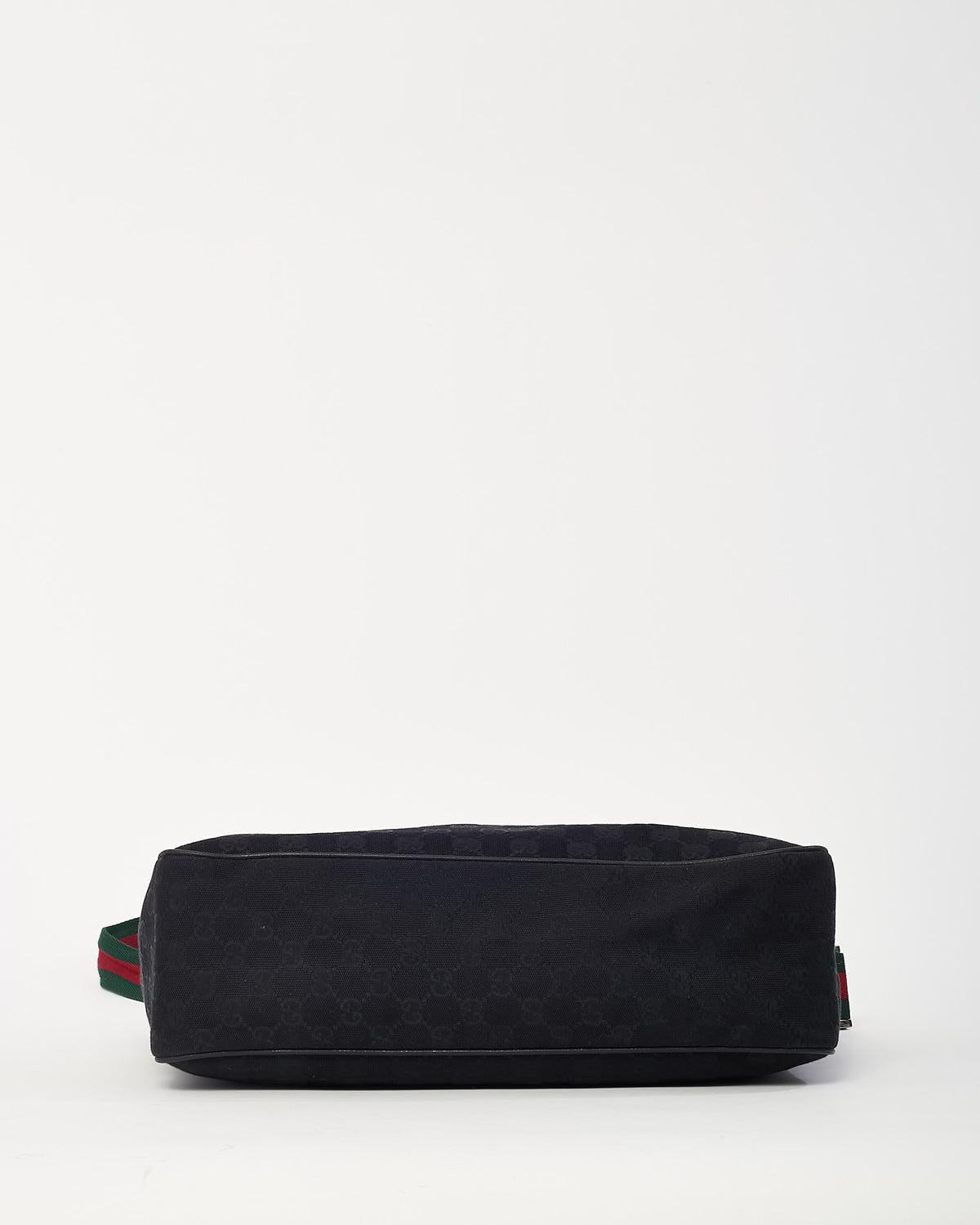 Gucci Black GG Monogram Canvas Web Strap Messenger Bag
