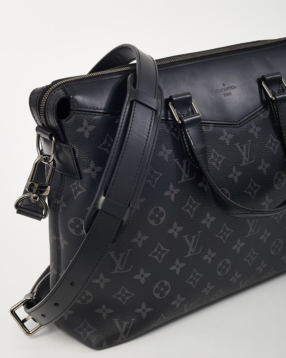 Louis Vuitton Black Monogram Eclipse Coated Canvas Explorer Briefcase Bag with Strap