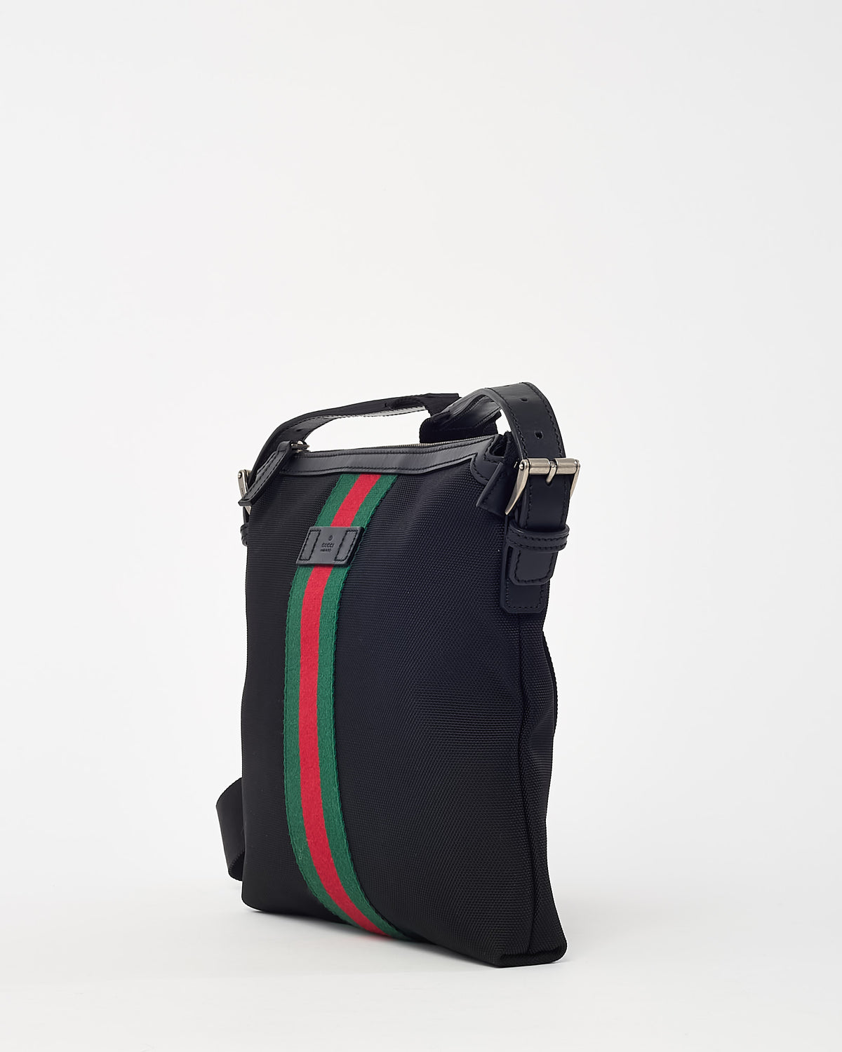 Gucci Black Techno Canvas Web Messenger Bag