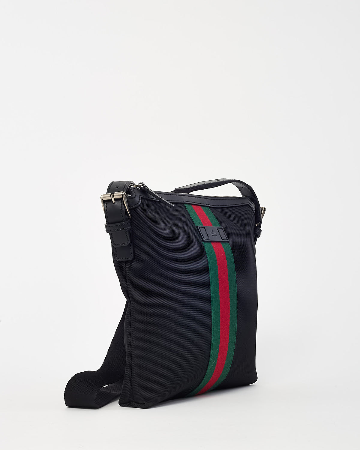 Gucci Black Techno Canvas Web Messenger Bag