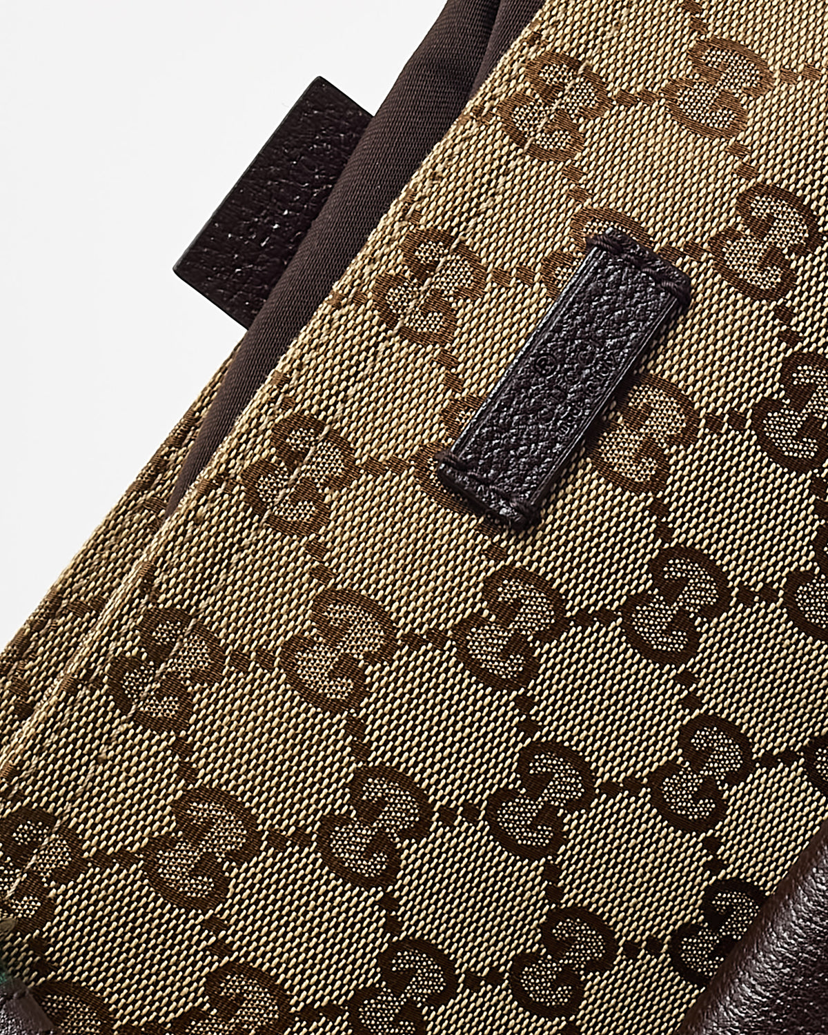 Gucci Beige and Brown GG Monogram Canvas Brown Leather Flap Messenger Crossbody Bag