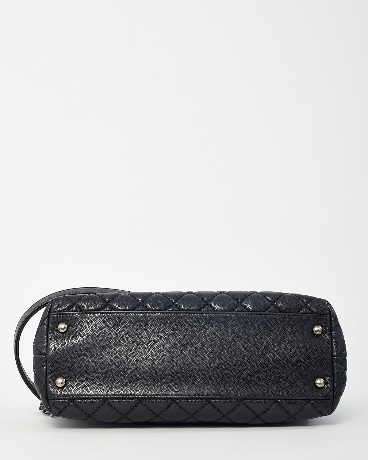 Chanel Black Quilted Caviar Leather Medium Coco Top Handle Bag SHW