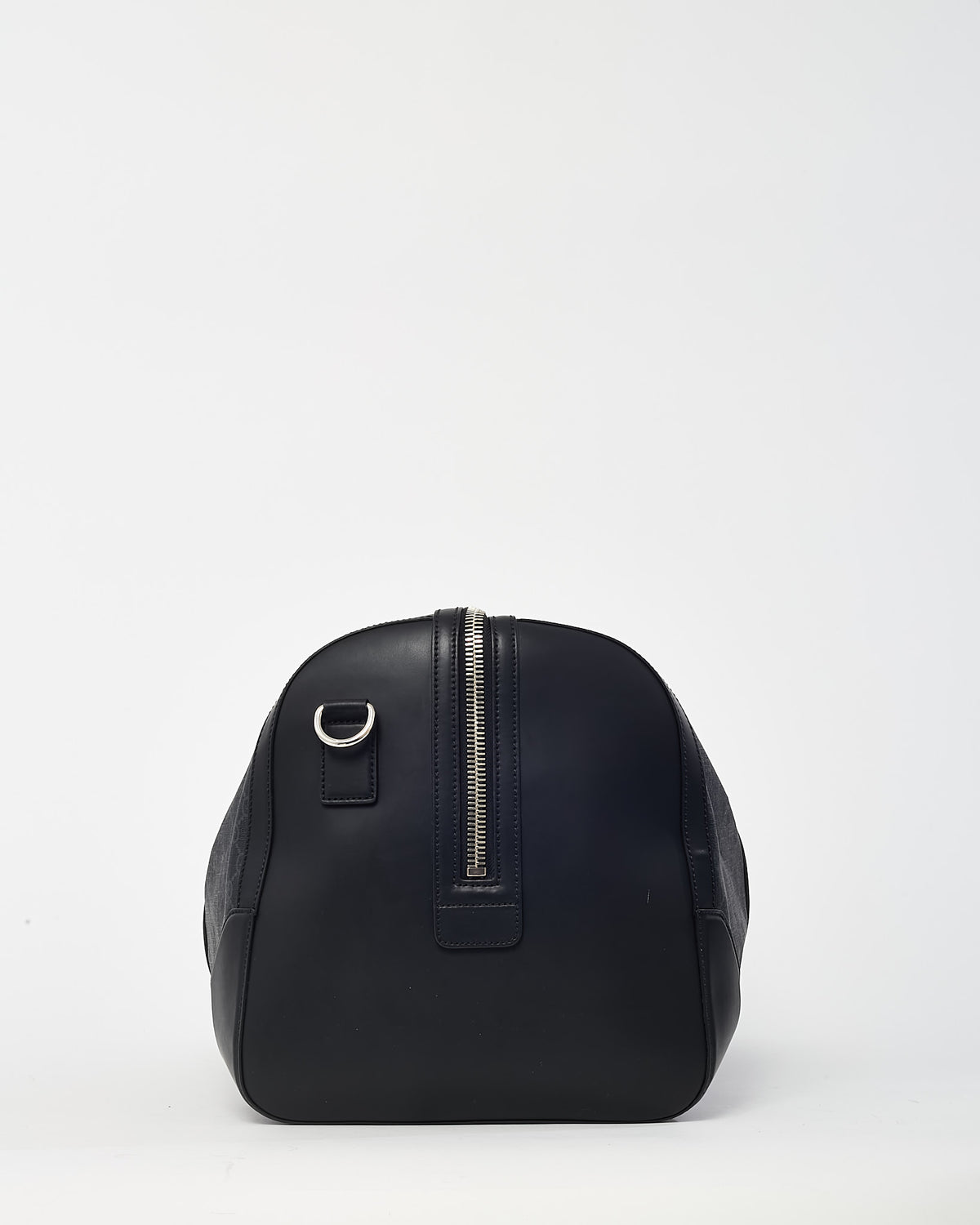 Gucci Black GG Leather-Trimmed Monogrammed Supreme Coated Canvas Duffle Bag with Strap