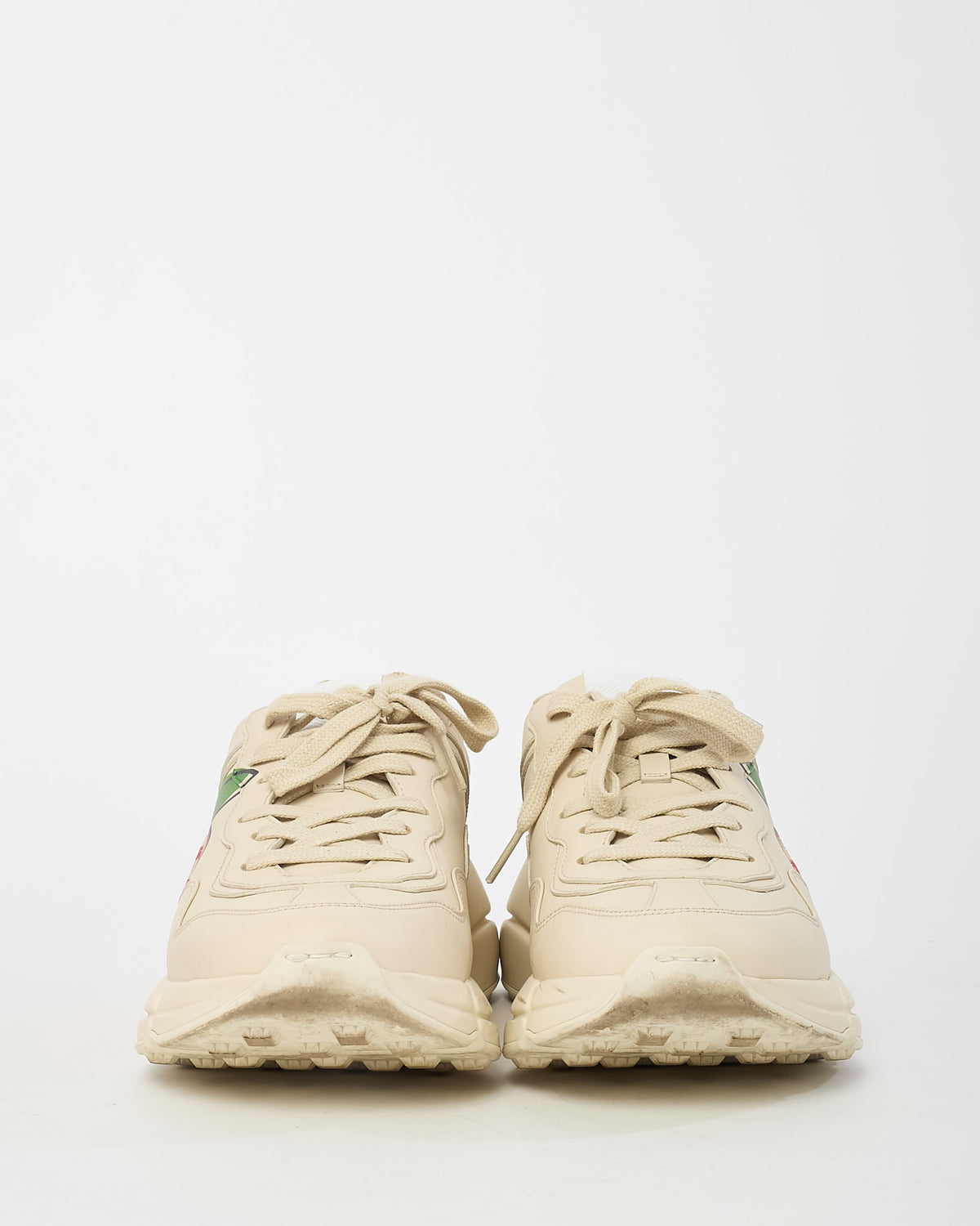 Gucci White Leather "GG Apple" Rhyton Sneakers -39
