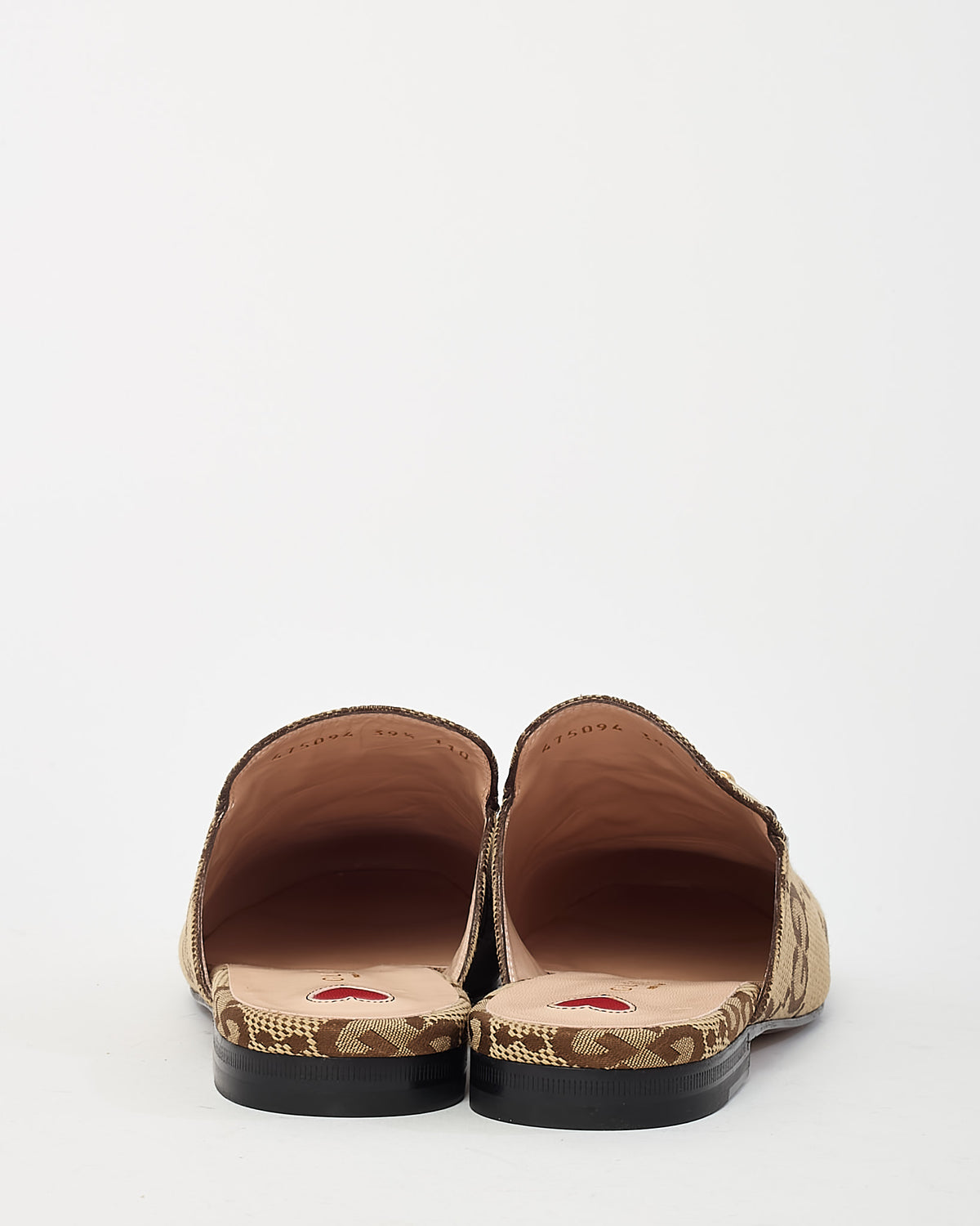 Gucci Beige and Ebony Original GG Canvas Horsebit Princetown Slippers Slip On Flats - 39.5