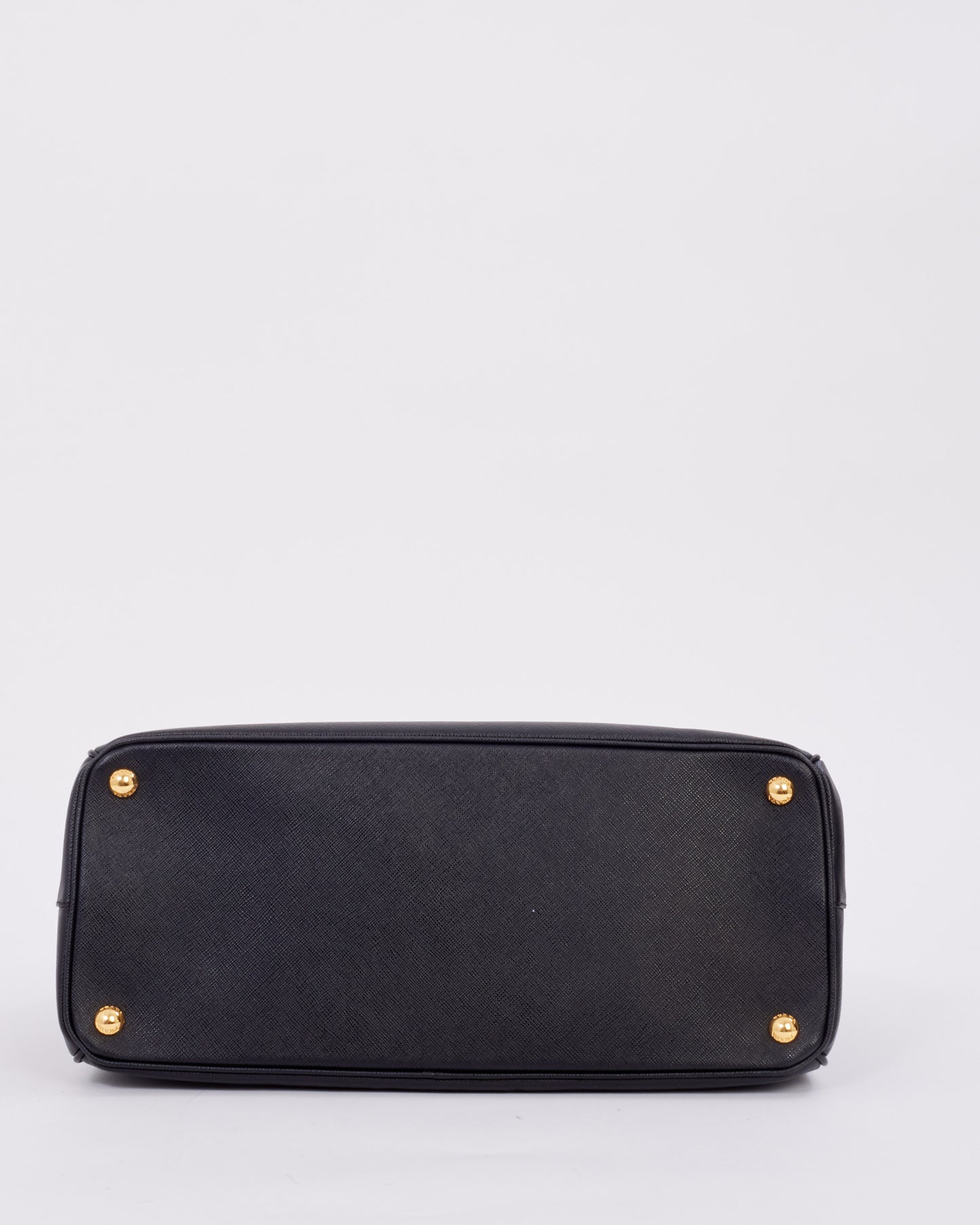 Prada Black Saffiano Leather Double Zip Medium Galleria Top Handle Bag
