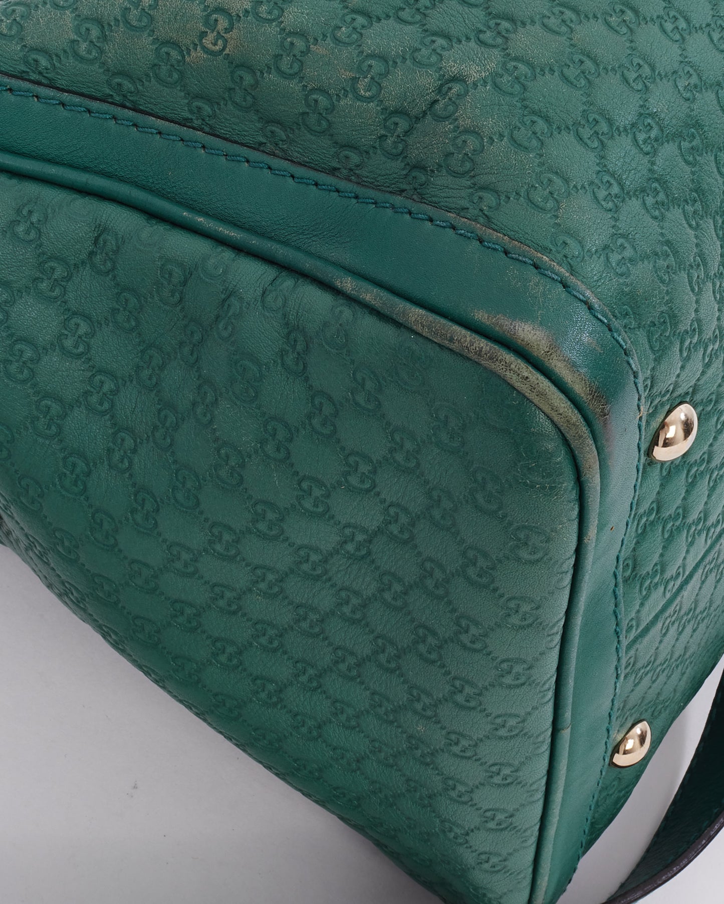 Gucci Green Guccissima Leather Boston Duffel Bag
