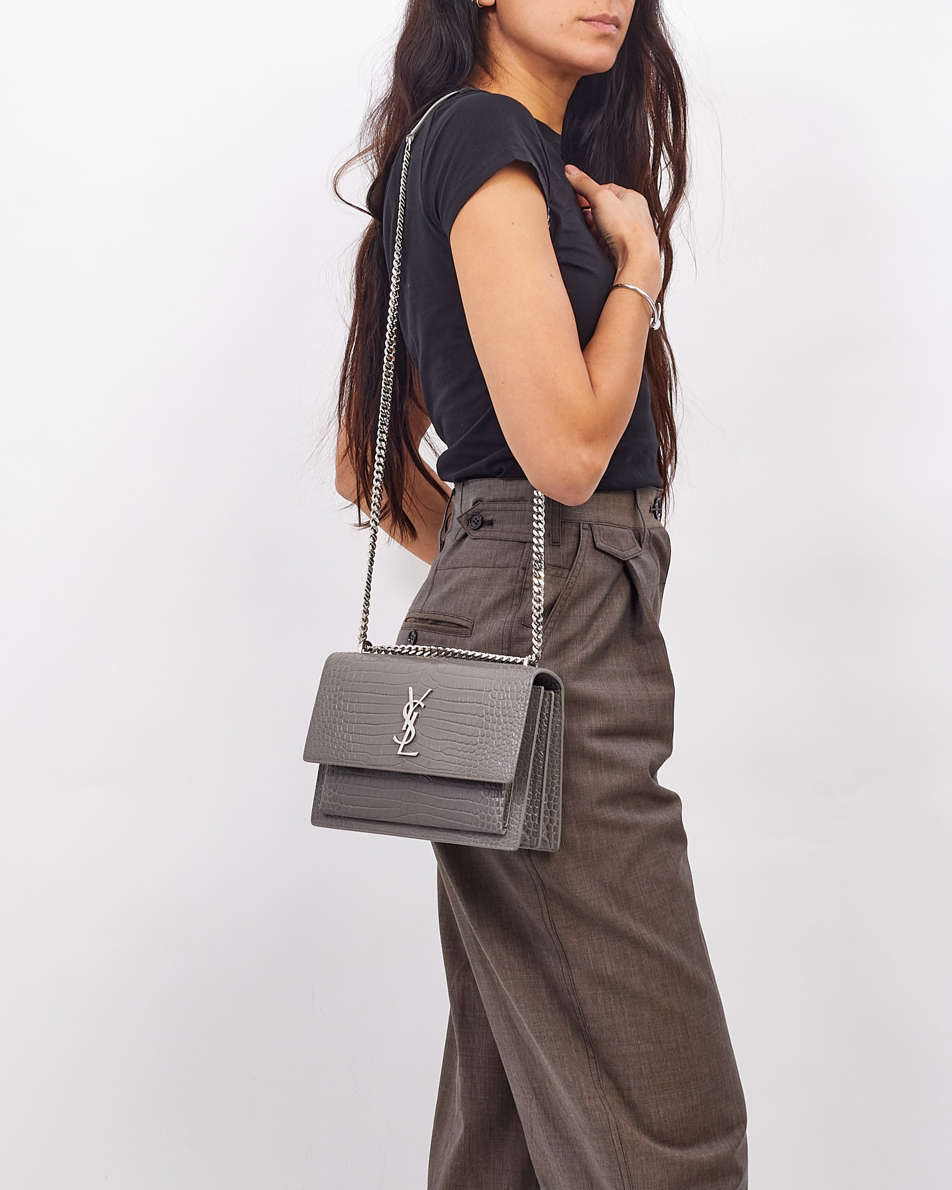 Sunset Bag Ysl Croc Skin Bag Sunset Medium Sunset Mini Bag