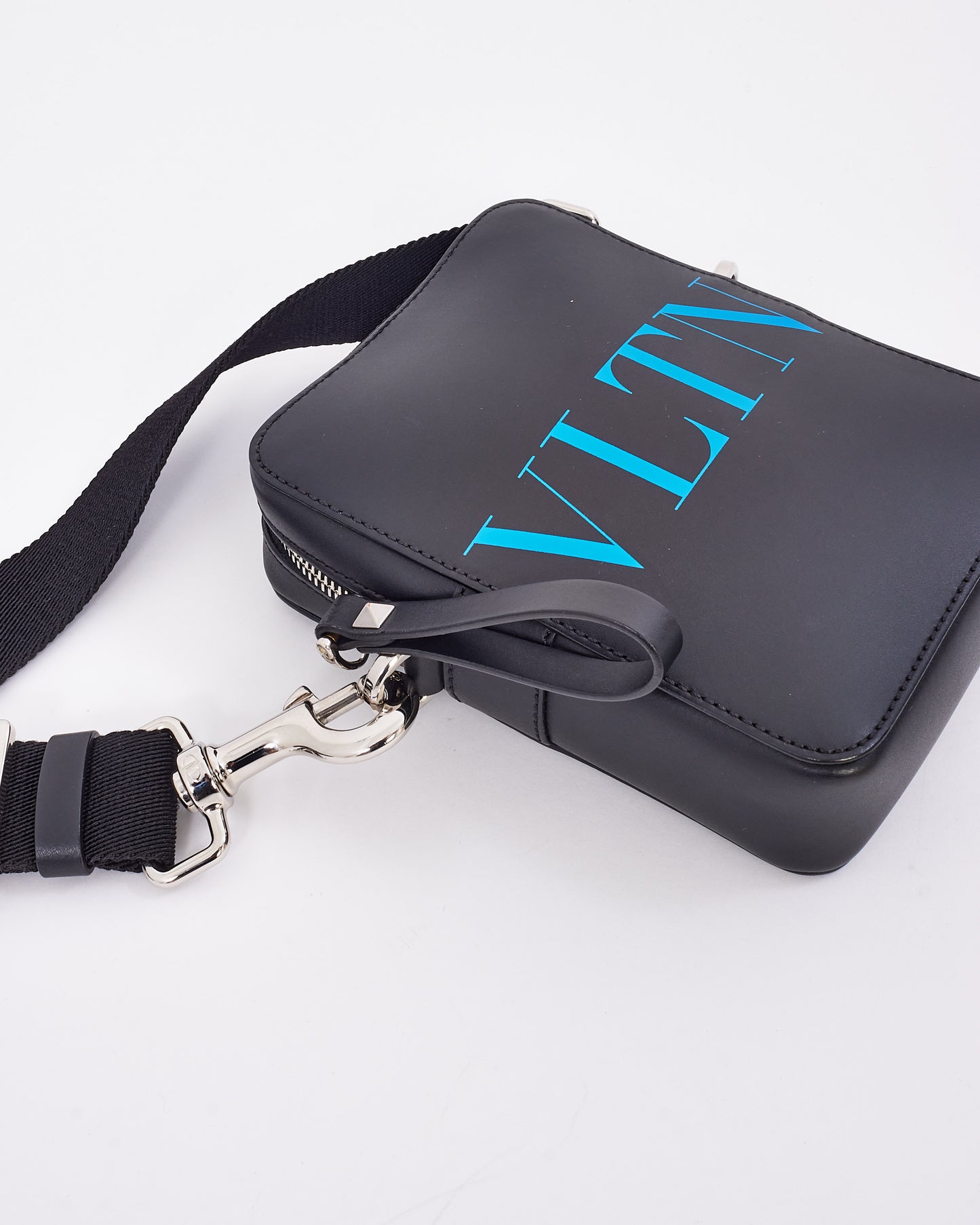 Valentino Black Leather Small VLTN Crossbody Bag
