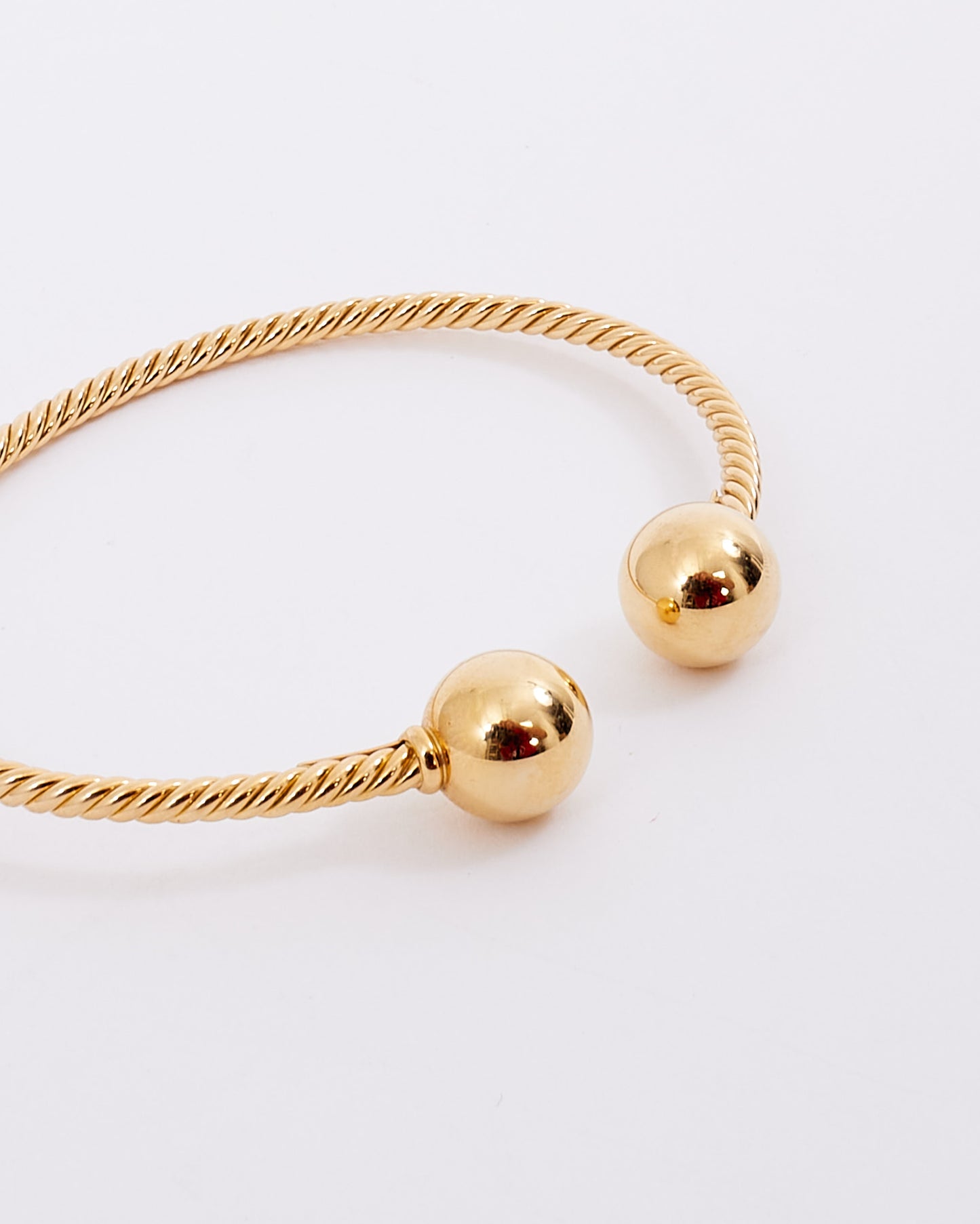 David Yurman 18K Gold Bead Dome Cuff Solari Bracelet - M
