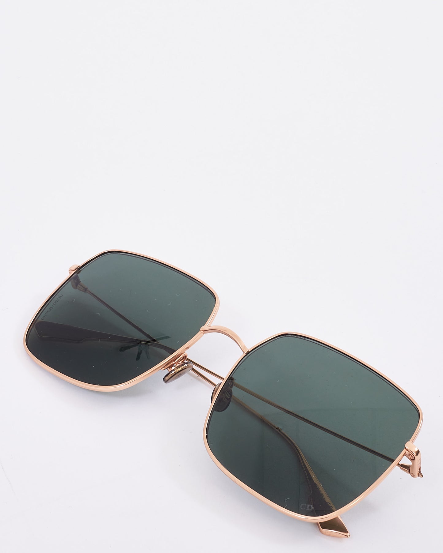 Dior Gold Metal with Green Lens DDBO7 Square Sunglasses