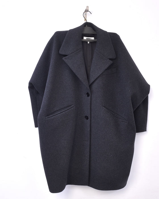 Maison Margiela MM6 Grey Wool Oversized Coat - 40