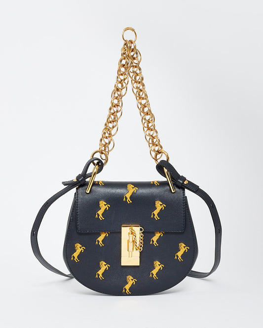Chloé Black Leather Mini Drew Bijou Little Horses Shoulder Bag