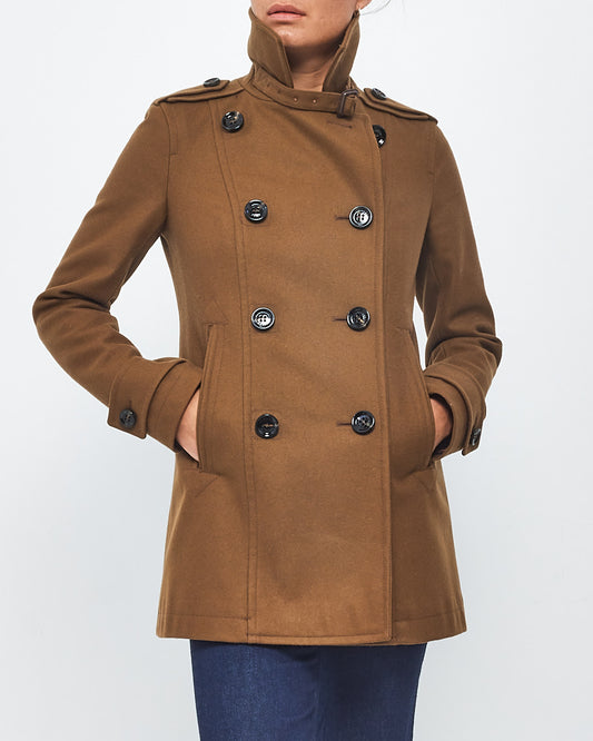 Burberry Brit Brown Wool Double Breasted Pea Coat - 4