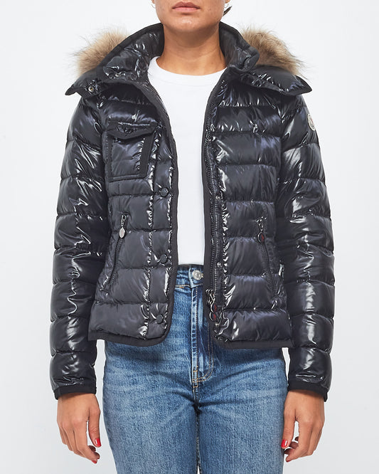 Moncler Black Down Badyf Fur Hood Puffer Jacket - XS