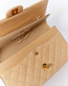 Chanel Beige Lambskin Quilted Medium Double Flap GHW Bag