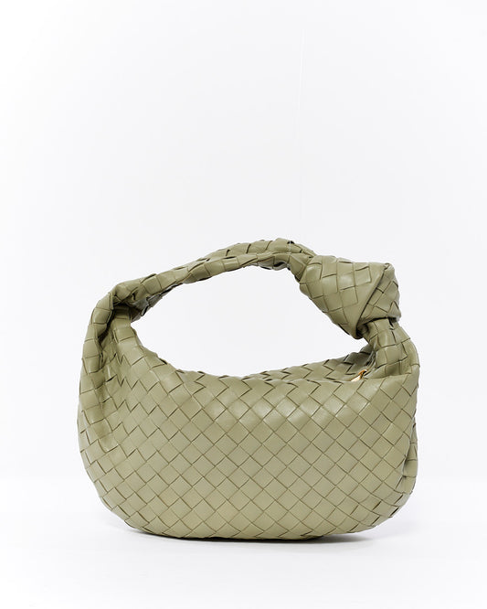 Bottega Veneta Green "Travertine" Intrecciato Leather Teen Jodie Bag