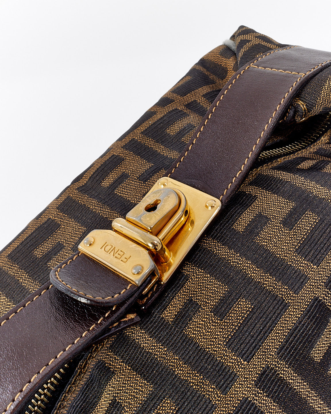 Explore a Fendi Vintage Tobacco Zucca Print Canvas Top Handle