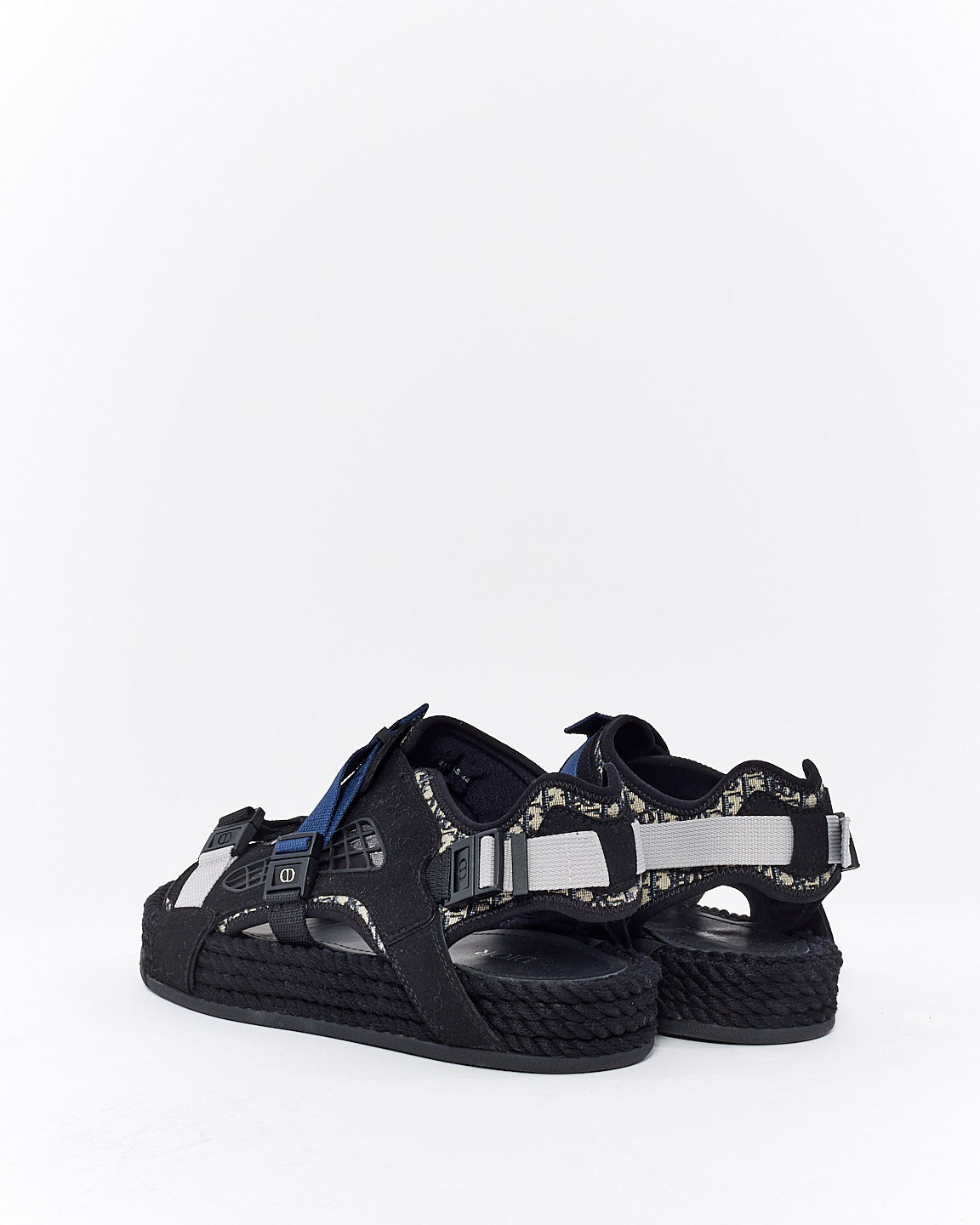 Dior Men's Black Suede & Canvas Sandals - 44