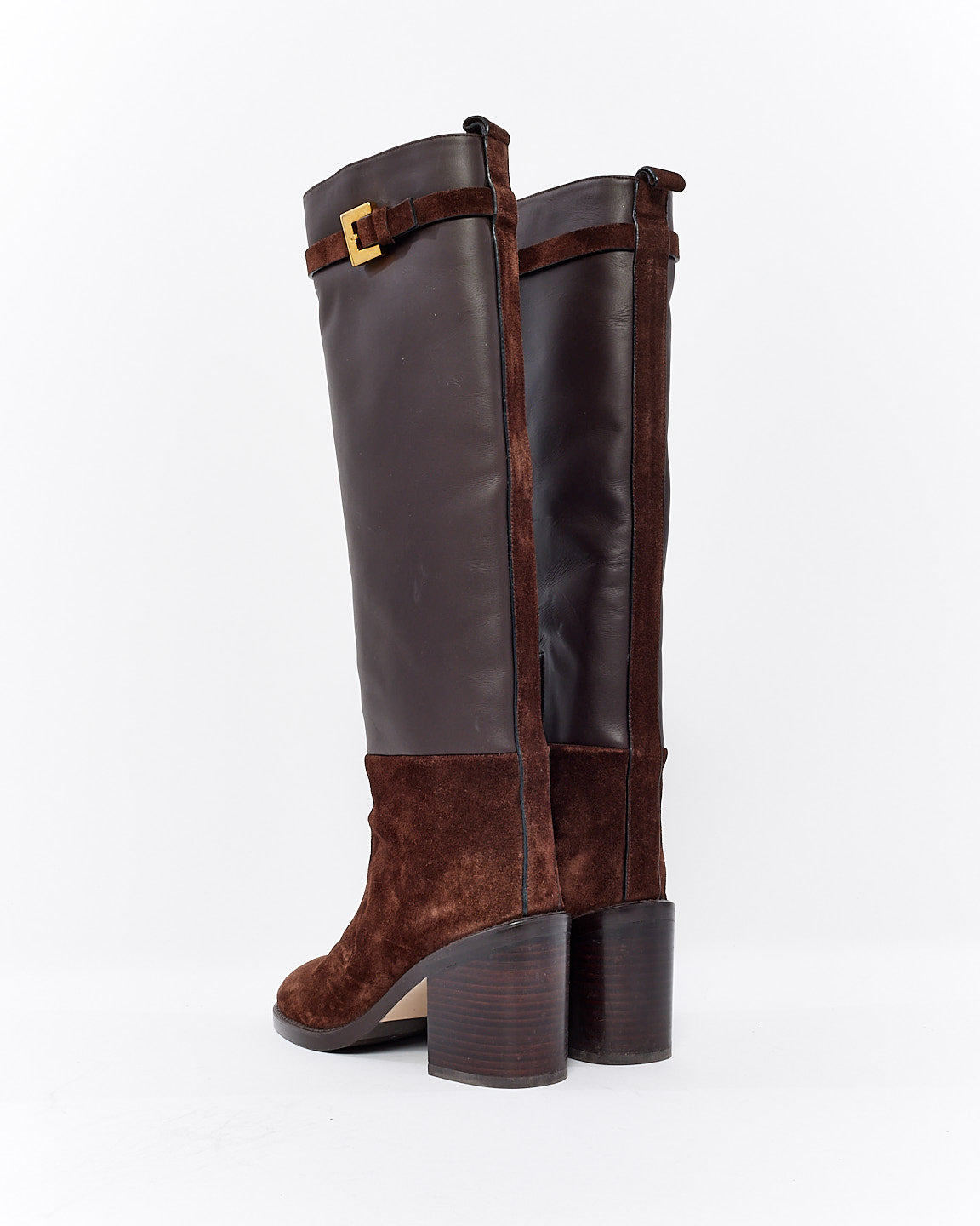 Stuart Weitzman Brown Suede & Leather Knee High Boots - 5.5