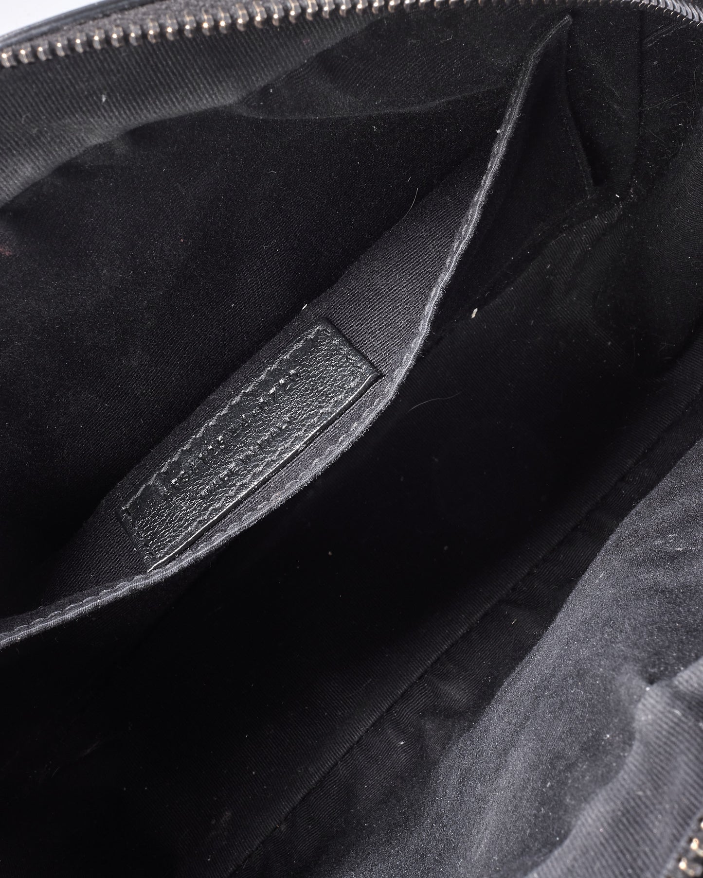 Saint Laurent Black Patent Leather Chevron Lou Camera Bag