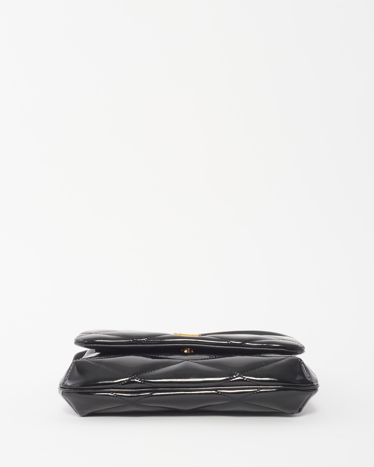 Saint Laurent Black Patent Leather Quilted 5 à 7 Shoulder Bag