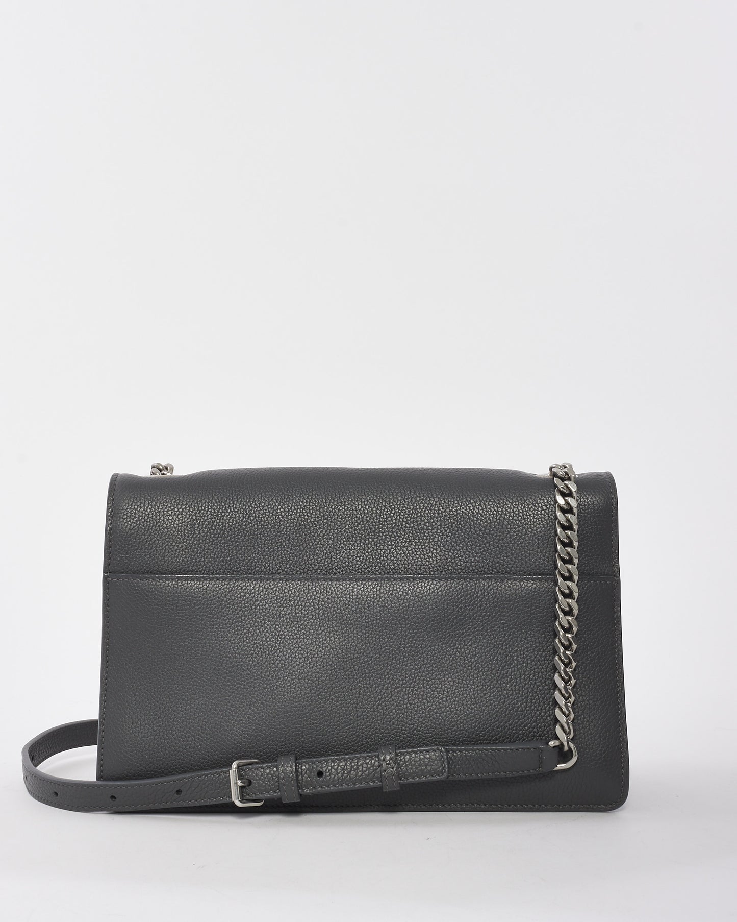 Saint Laurent Grey Leather Medium Sunset Monogram Crossbody Bag