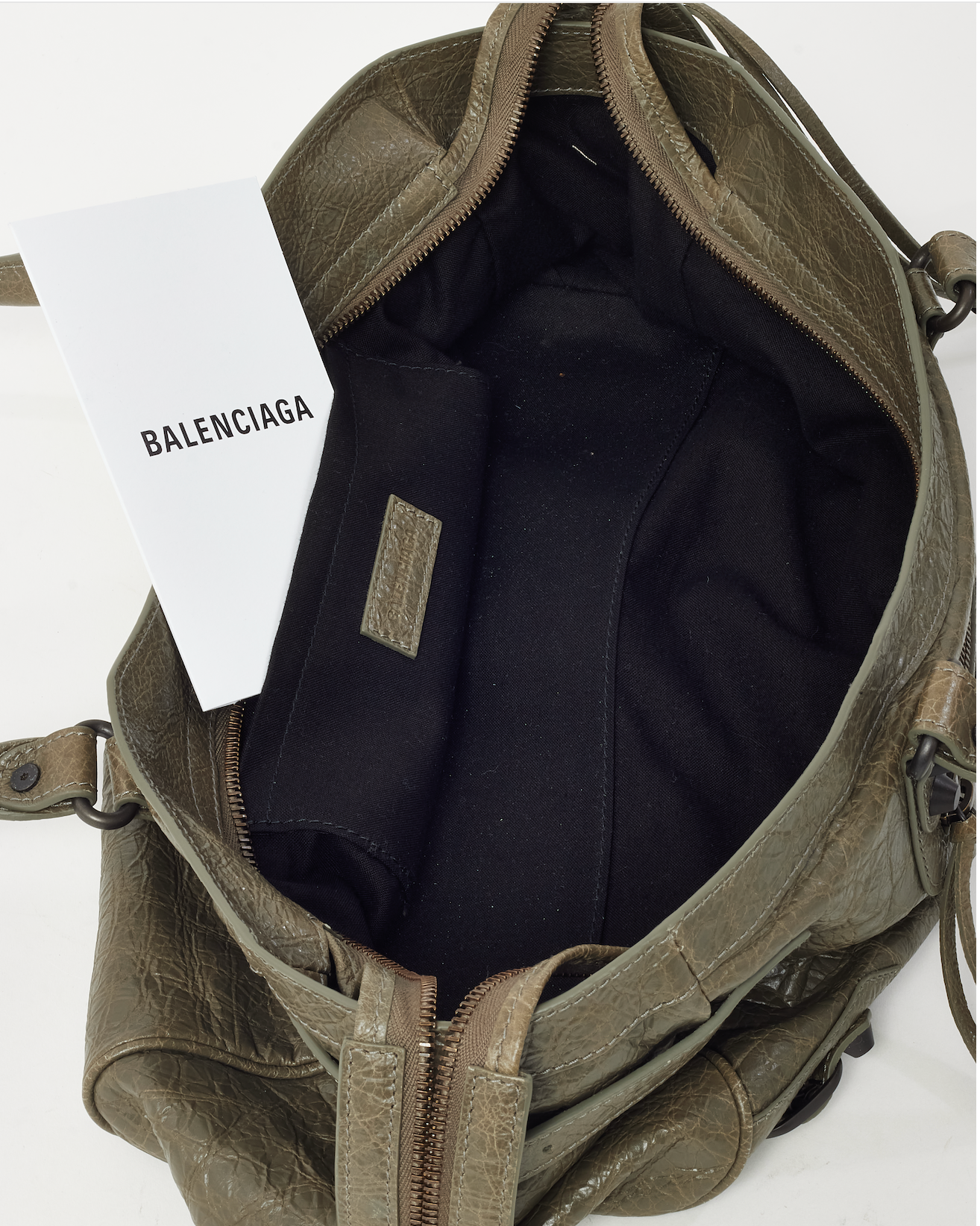 Sac Balenciaga Classic Mini City en cuir gris métallisé