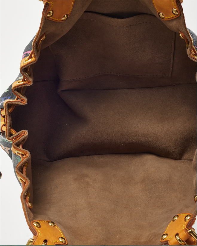 Louis Vuitton Black Multicolore Monogram Coated Canvas Takashi Murakami Theda GM Top Handle Bag