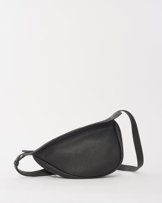The Row Black Leather Small Banana Bag