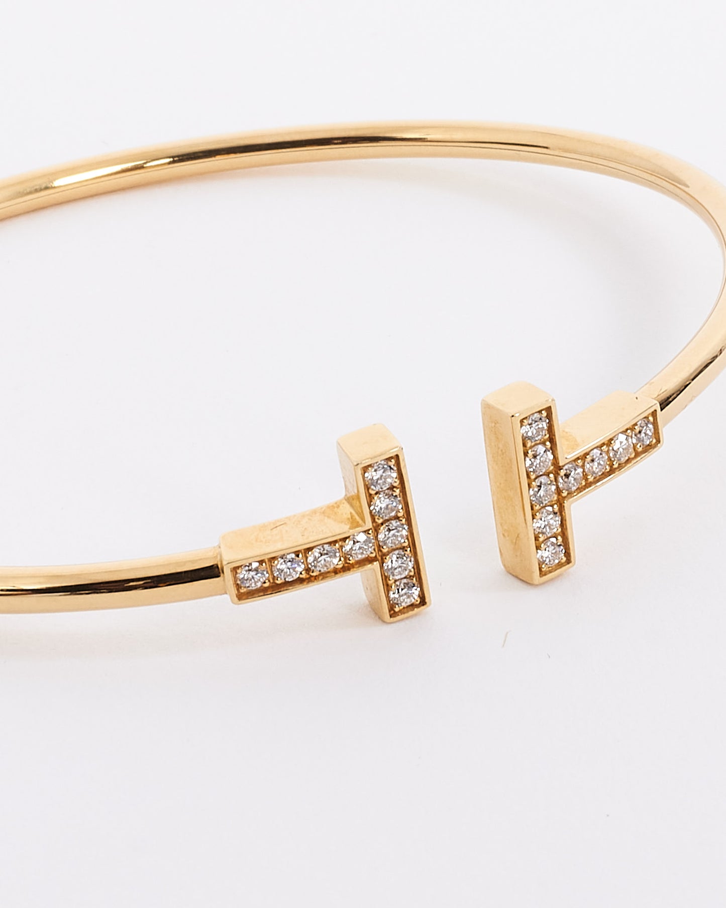 Tiffany & Co. Gold with Diamonds Tiffany T Wire Bracelet