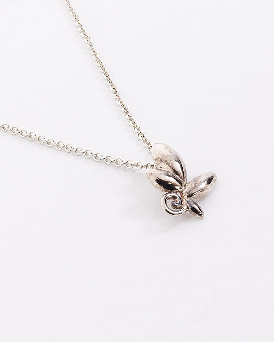 Tiffany Silver Olive Mini Leaf Pendant