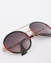 Gucci Green & Red Metal Round Sunglasses GG0061S
