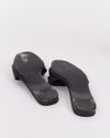 Salvatore Ferragamo Black Leather Bow Accent Slides - 7.5