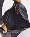 Gucci Black Canvas Guccissima Bamboo Shoulder Bag