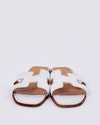 Hermès White Leather Oran Sandals - 39