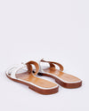 Hermès White Leather Oran Sandals - 39