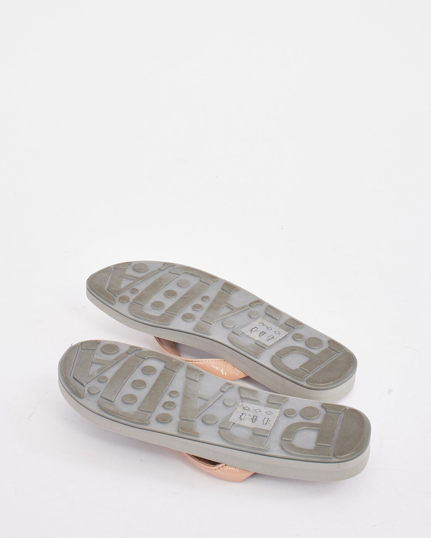 Prada Nude Patent Leather Flip Flop Sandals - 35